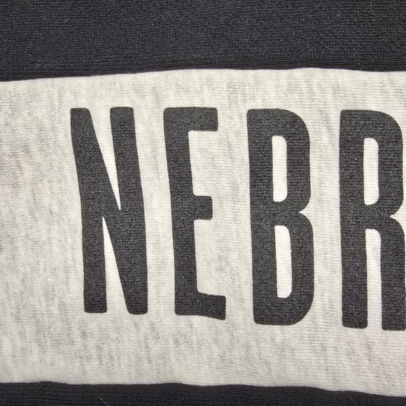 Women's Champion Black & Gray NEBRASKA Oversized Cropped Hoodie | Size Small - Picture 6 of 11